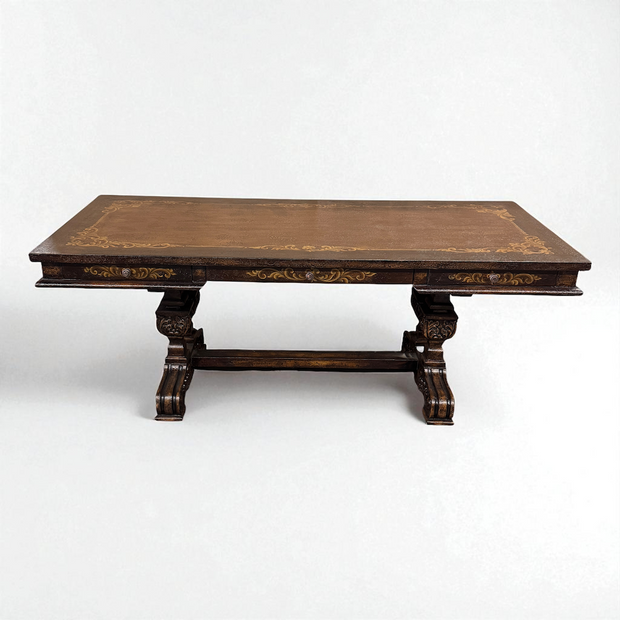 Casa Bonita Peruvian Hand-Painted Carved Wood Salamanca Desk