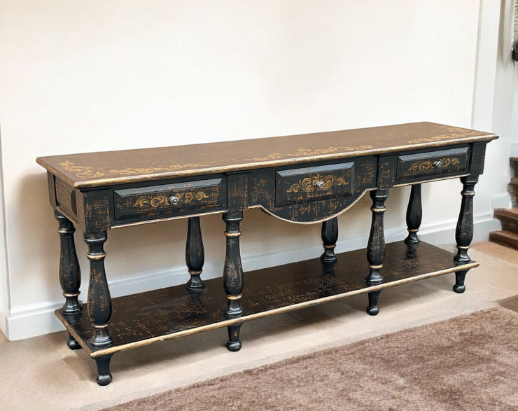 Casa Bonita Peruvian Hand-Painted Carved Wood Seville Console Table