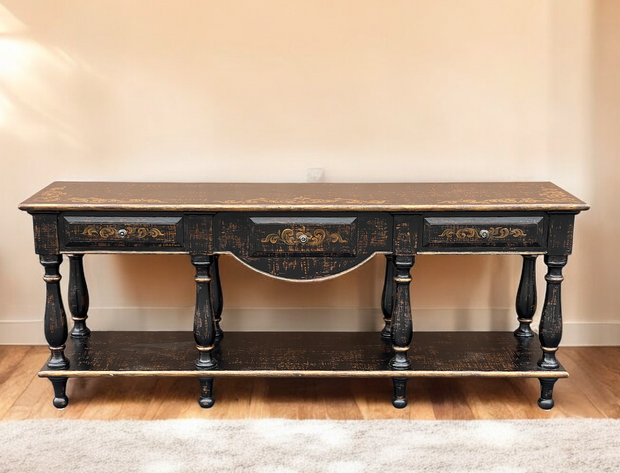 Casa Bonita Peruvian Hand-Painted Carved Wood Seville Console Table