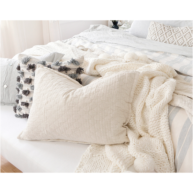 Pom Pom at Home Ojai Greige Matelasse Coverlet and Pillow Shams ~ Available in Twin, Queen and King Sizes