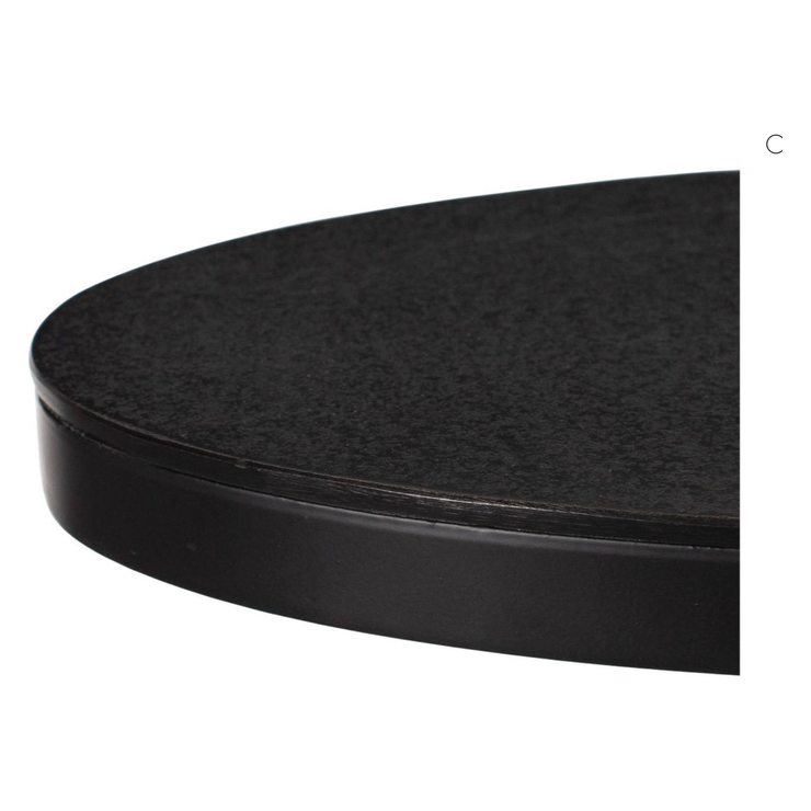 Casa Bella Living Aged Black Iron Oval Accent Table
