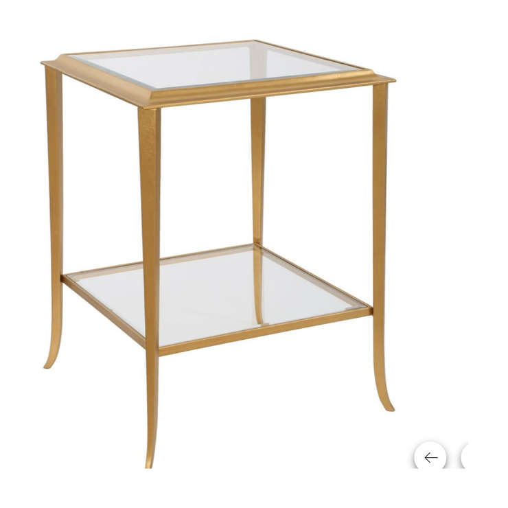Casa Bella Living Golf Leaf With Tempered Glass Accent Table