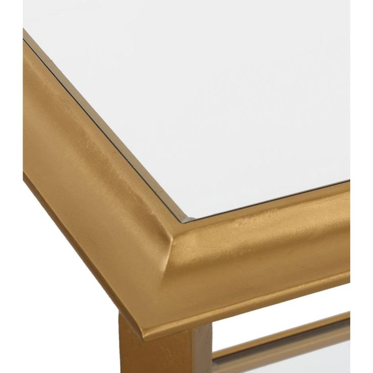 Casa Bella Living Golf Leaf With Tempered Glass Accent Table