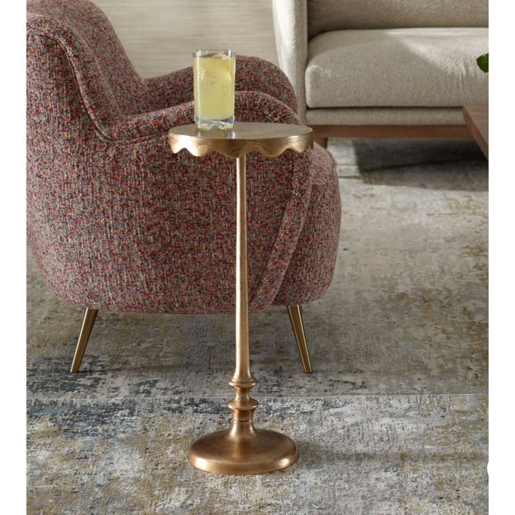 Casa Bella Living Scalloped Edge Brass Accent Table