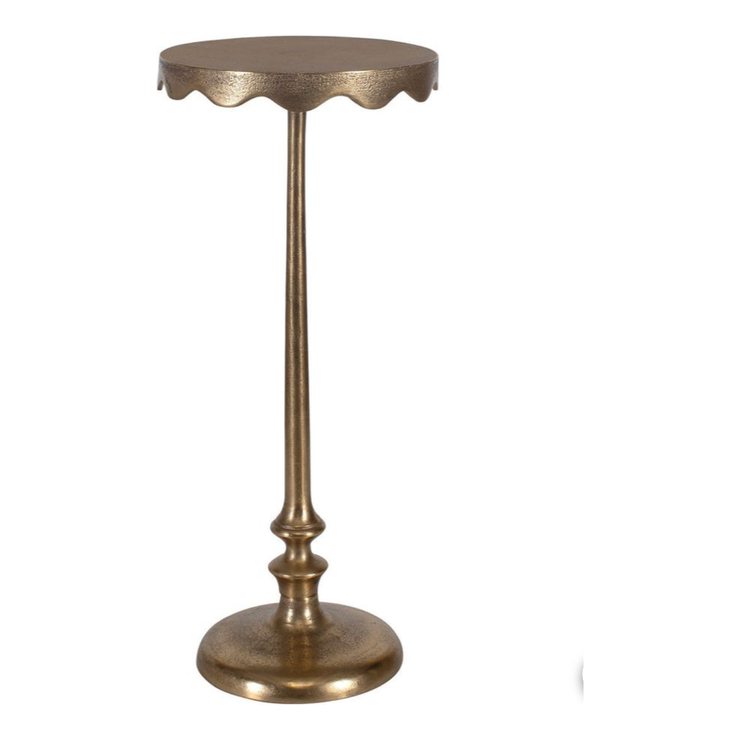 Casa Bella Living Scalloped Edge Brass Accent Table