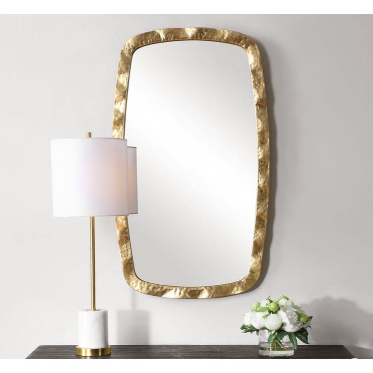 Casa Bella Living Gold Leaf Flowing Waves Mirror