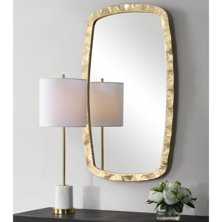 Casa Bella Living Gold Leaf Flowing Waves Mirror
