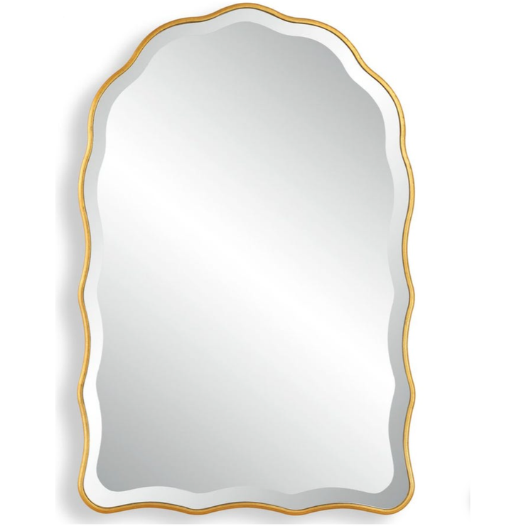 Casa Bella Living Gold Leaf Scalloped Edge Arch Mirror