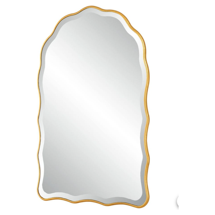 Casa Bella Living Gold Leaf Scalloped Edge Arch Mirror