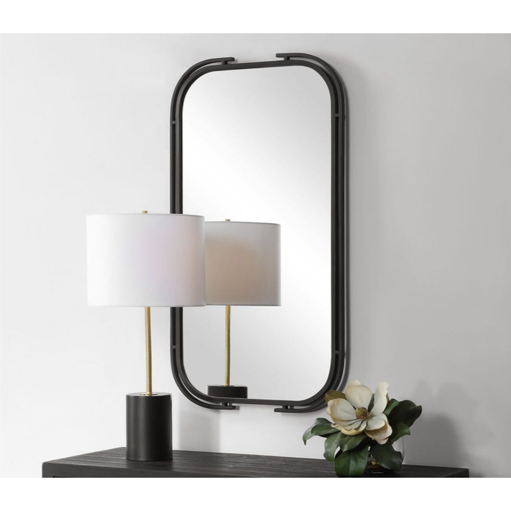 Casa Bella Living Frame Within A Frame Matte Black Mirror