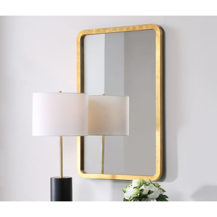 Casa Bella Living Radius Corners Finished In Gold Leaf Mirror