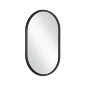Casa Bella Living Oval Iron Satin Black Mirror