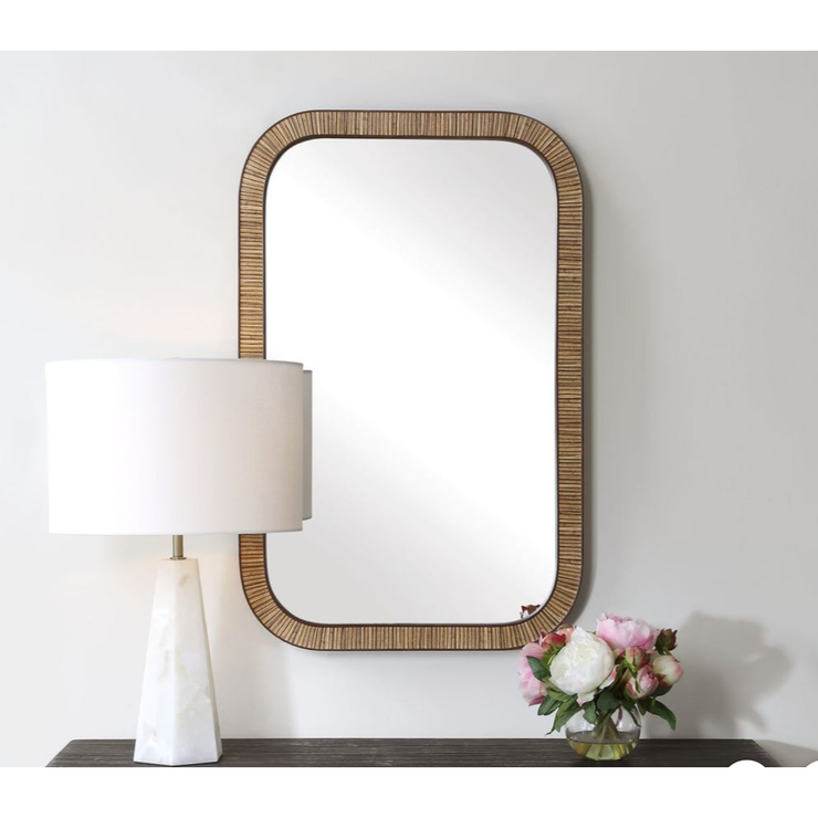 Casa Bella Living Woven Natural Rectangular Mirror