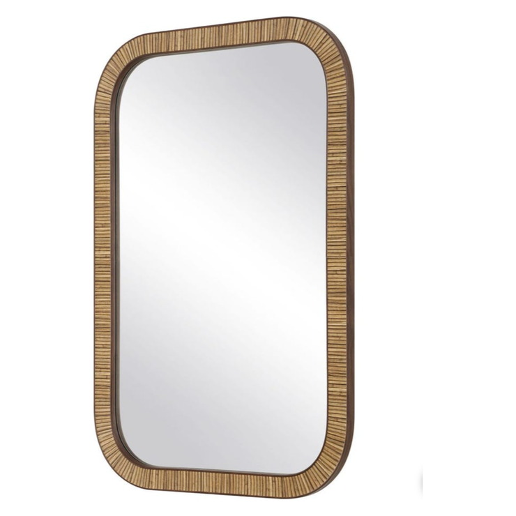 Casa Bella Living Woven Natural Rectangular Mirror
