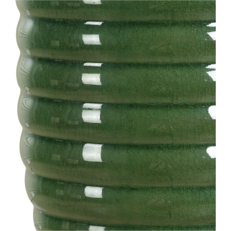 Casa Bella Living Rich Olive Green Ribbed Table Lamp