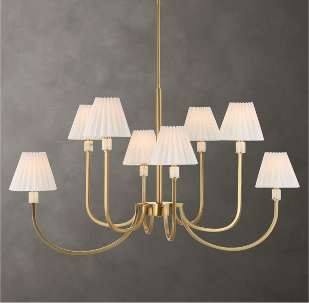 Uttermost Poppins Warm Brass Chandelier ~ 8 Lt