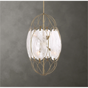 Uttermost Valencia Soft Gold With Swirled White Glass Pendant ~ 6 Lt