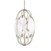 Uttermost Valencia Soft Gold With Swirled White Glass Pendant ~ 6 Lt