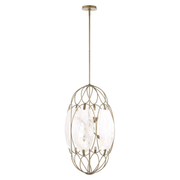 Uttermost Valencia Soft Gold With Swirled White Glass Pendant ~ 6 Lt
