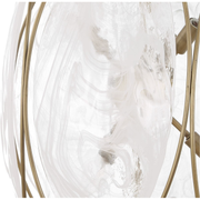 Uttermost Valencia Soft Gold With Swirled White Glass Pendant ~ 6 Lt