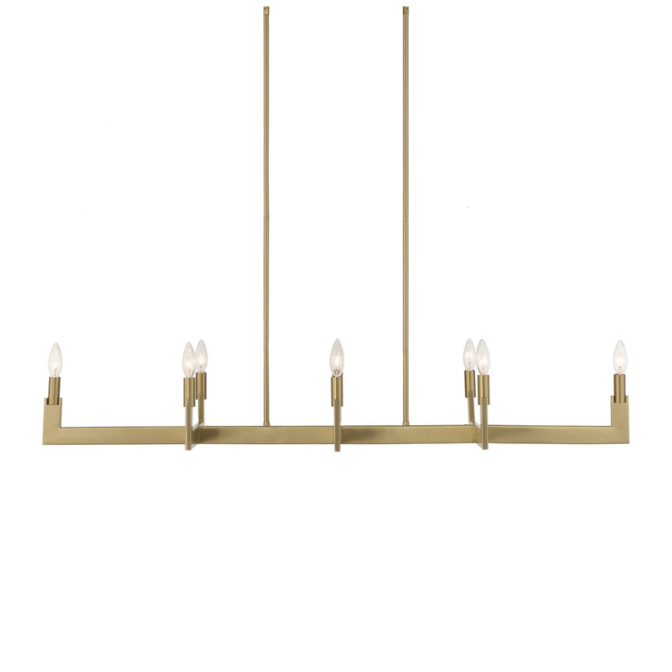 Uttermost Cordoba Natural Brass Linear Chandelier ~ 8 Lt