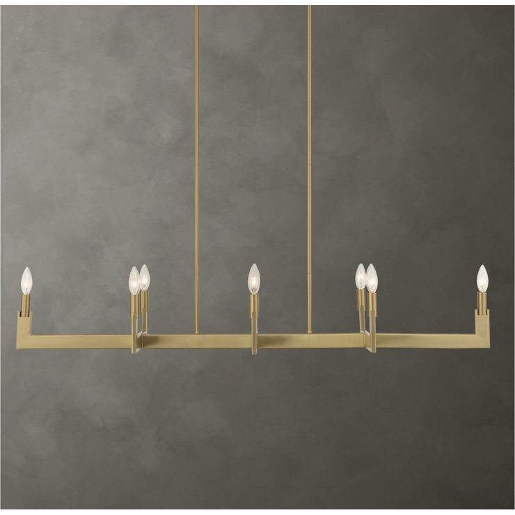 Uttermost Cordoba Natural Brass Linear Chandelier ~ 8 Lt