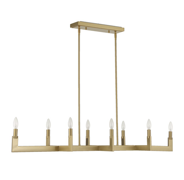 Uttermost Cordoba Natural Brass Linear Chandelier ~ 8 Lt