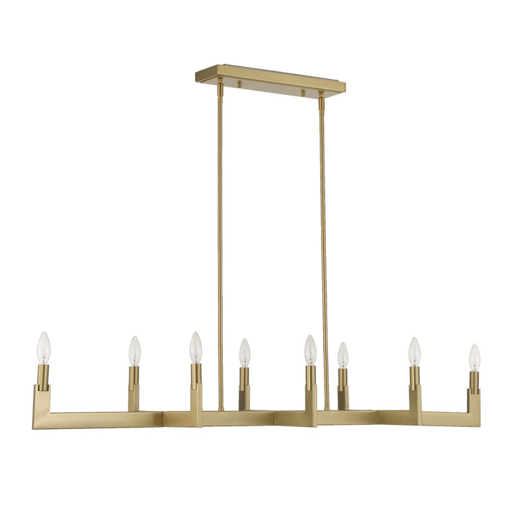 Uttermost Cordoba Natural Brass Linear Chandelier ~ 8 Lt