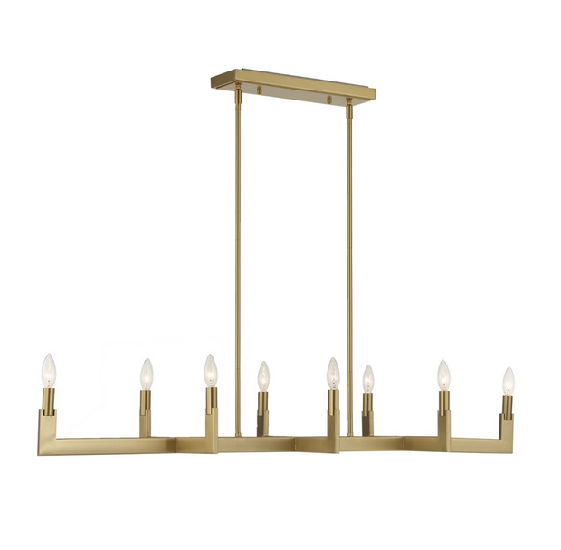 Uttermost Cordoba Natural Brass Linear Chandelier ~ 8 Lt