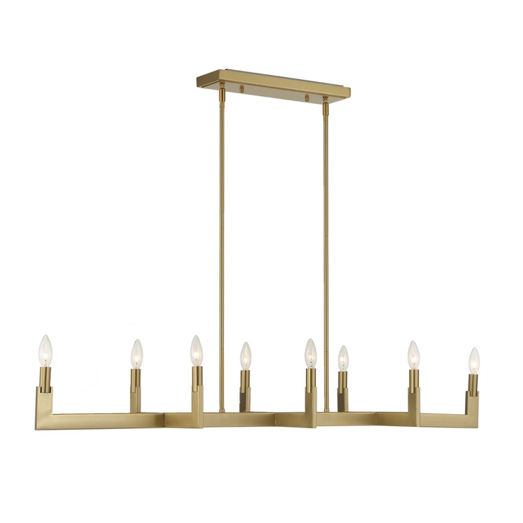 Uttermost Cordoba Natural Brass Linear Chandelier ~ 8 Lt