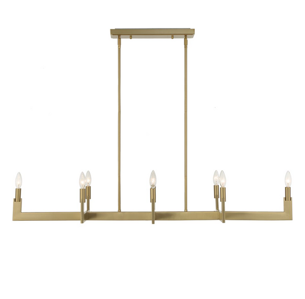 Uttermost Cordoba Natural Brass Linear Chandelier ~ 8 Lt