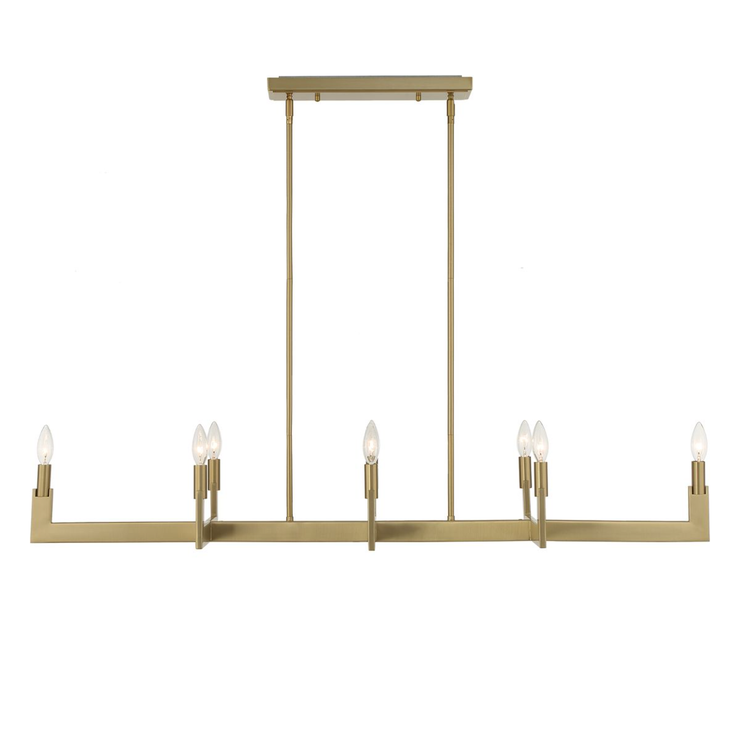 Uttermost Cordoba Natural Brass Linear Chandelier ~ 8 Lt