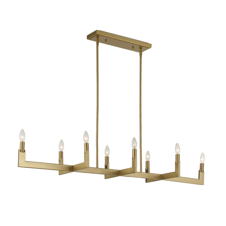 Uttermost Cordoba Natural Brass Linear Chandelier ~ 8 Lt