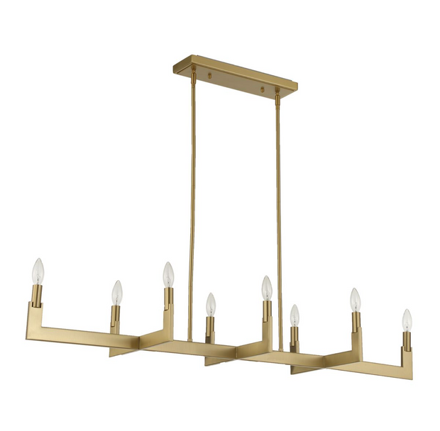 Uttermost Cordoba Natural Brass Linear Chandelier ~ 8 Lt