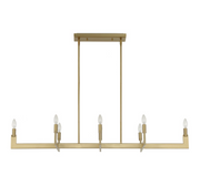 Uttermost Cordoba Natural Brass Linear Chandelier ~ 8 Lt