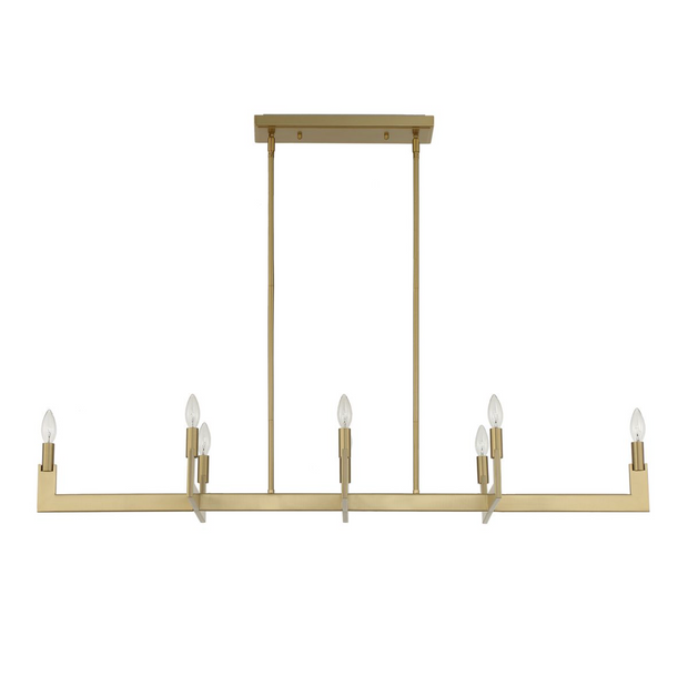 Uttermost Cordoba Natural Brass Linear Chandelier ~ 8 Lt