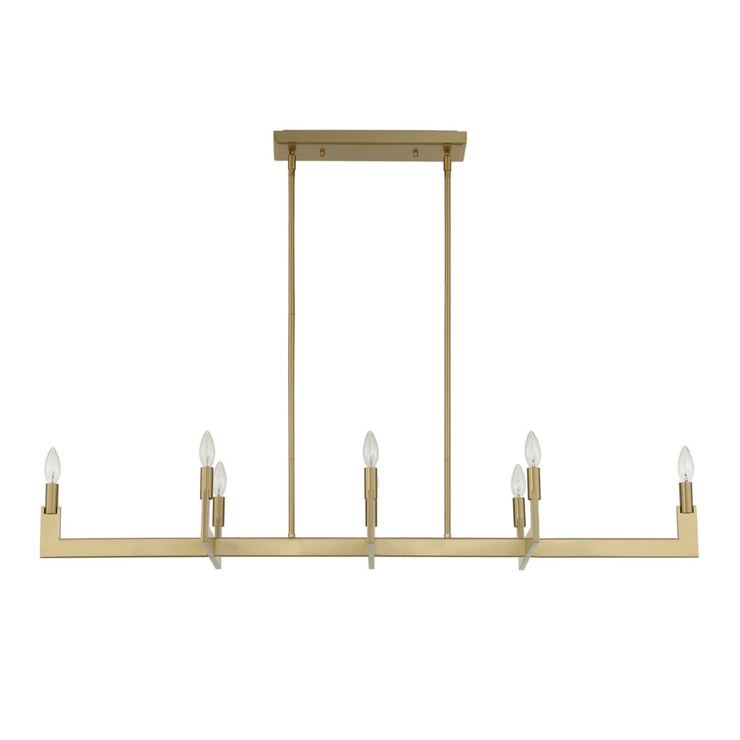 Uttermost Cordoba Natural Brass Linear Chandelier ~ 8 Lt
