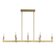 Uttermost Cordoba Natural Brass Linear Chandelier ~ 8 Lt
