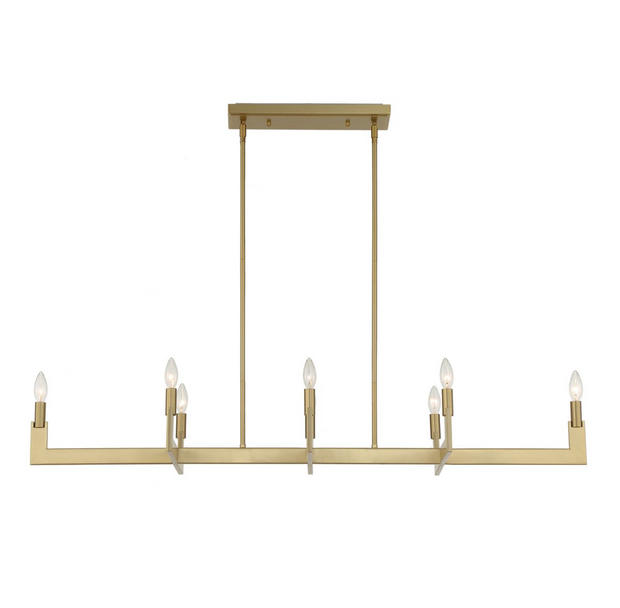 Uttermost Cordoba Natural Brass Linear Chandelier ~ 8 Lt