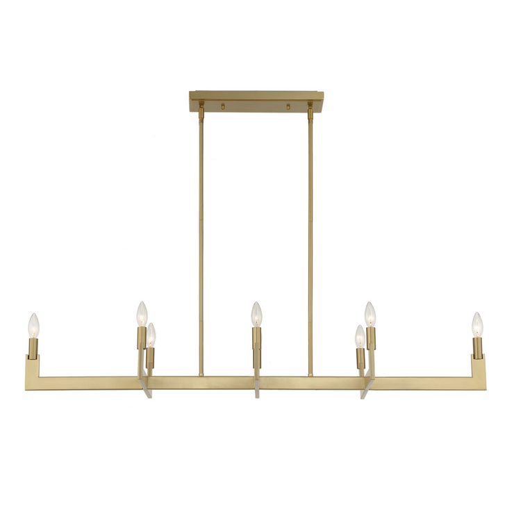 Uttermost Cordoba Natural Brass Linear Chandelier ~ 8 Lt
