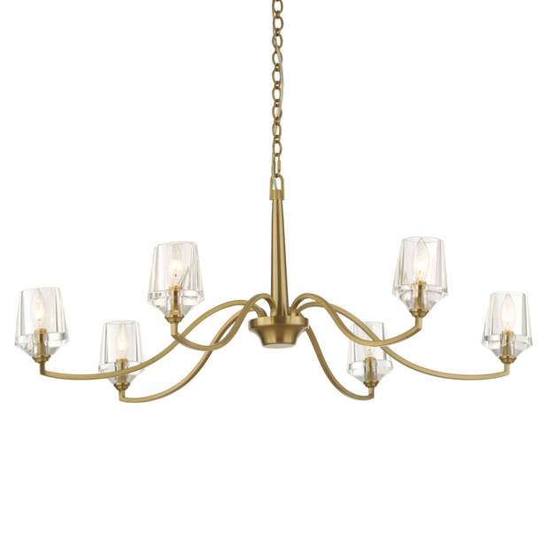 Uttermost Barcelona Warm Natural Brass Chandelier ~ 6 Lt