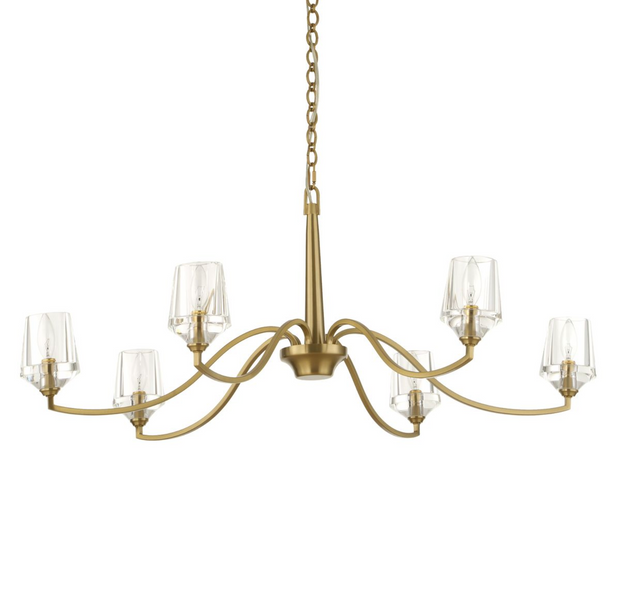 Uttermost Barcelona Warm Natural Brass Chandelier ~ 6 Lt