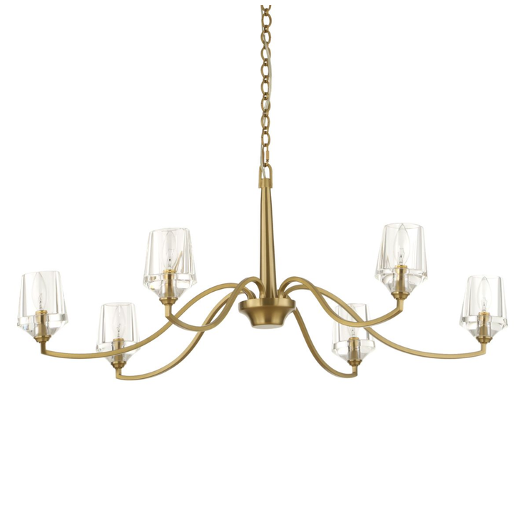 Uttermost Barcelona Warm Natural Brass Chandelier ~ 6 Lt
