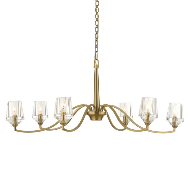 Uttermost Barcelona Warm Natural Brass Chandelier ~ 6 Lt