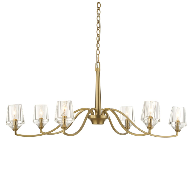 Uttermost Barcelona Warm Natural Brass Chandelier ~ 6 Lt