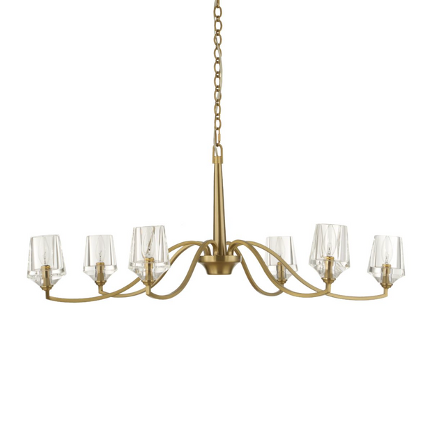 Uttermost Barcelona Warm Natural Brass Chandelier ~ 6 Lt