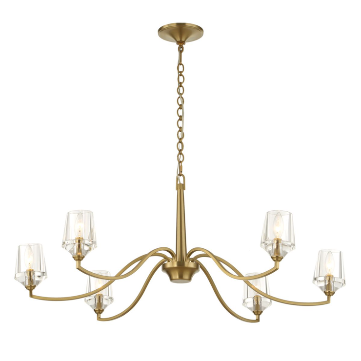 Uttermost Barcelona Warm Natural Brass Chandelier ~ 6 Lt