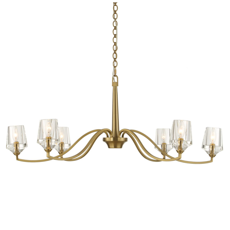 Uttermost Barcelona Warm Natural Brass Chandelier ~ 6 Lt
