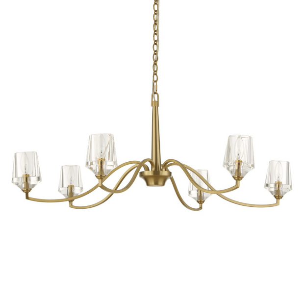 Uttermost Barcelona Warm Natural Brass Chandelier ~ 6 Lt
