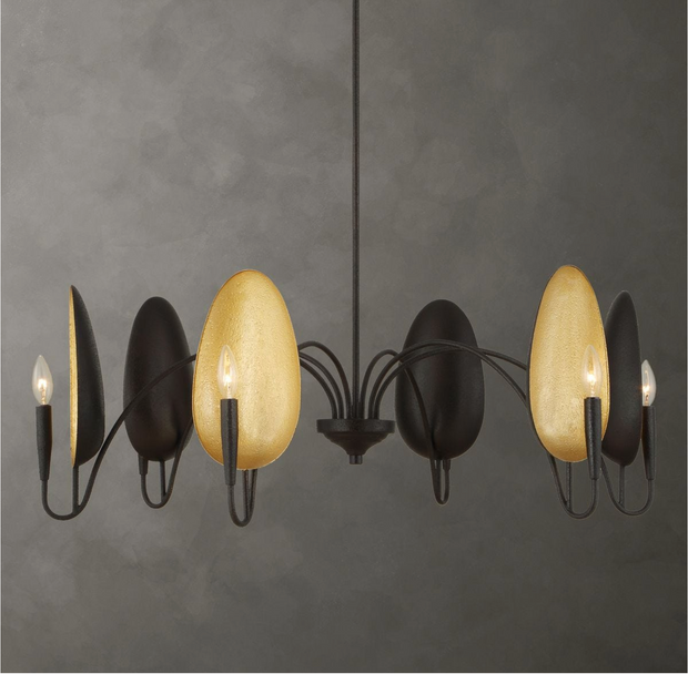 Uttermost Warwick Matte Black With Textured Finish Chandelier ~ 6 Lt